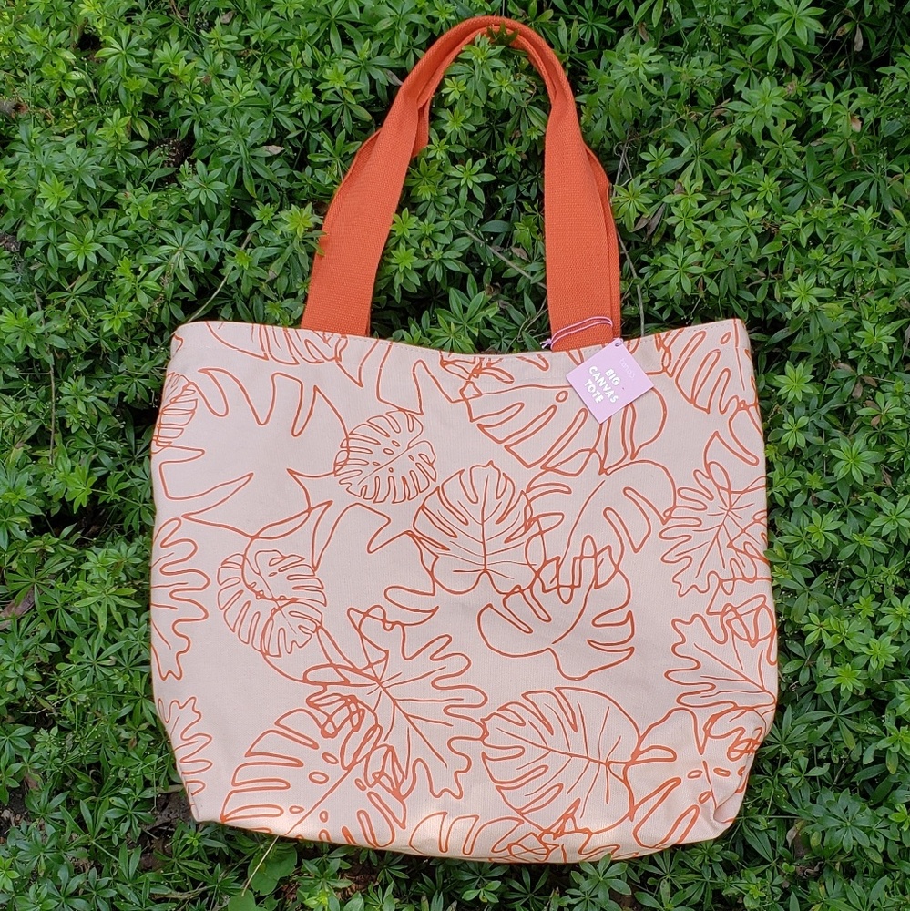 NWT ban.do Monstera Palm big tote bag